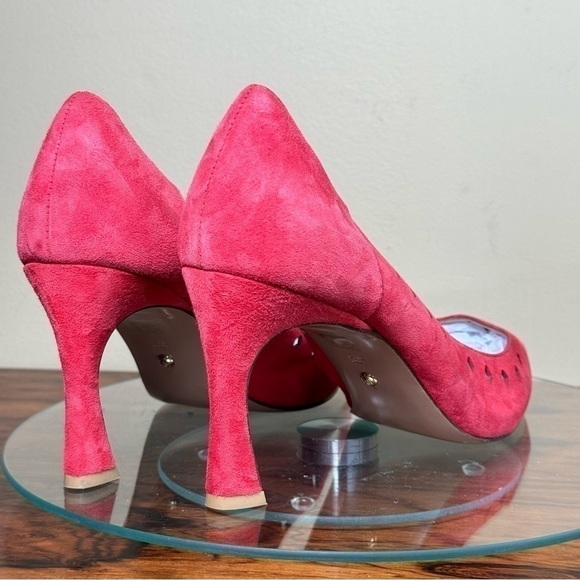 Pelle Moda Iria Pointed Toe Pump in Flame Red Suede - Picture 12 of 16